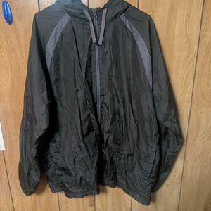 STARTER Charcoal and Black Hooded Windbreaker